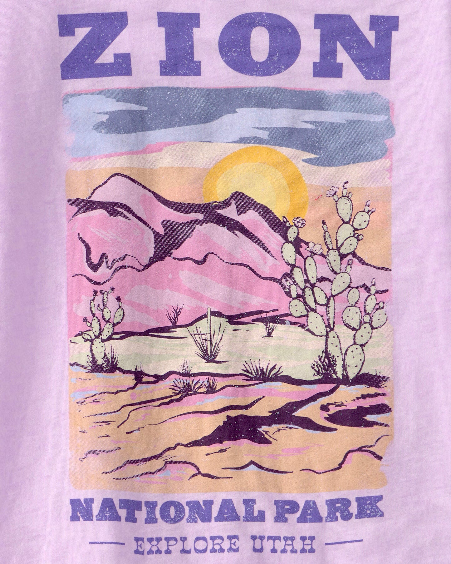 OshKosh B'gosh Qız Uşaq Zion National Park Qrafik Köynək - Bənövşəyi
