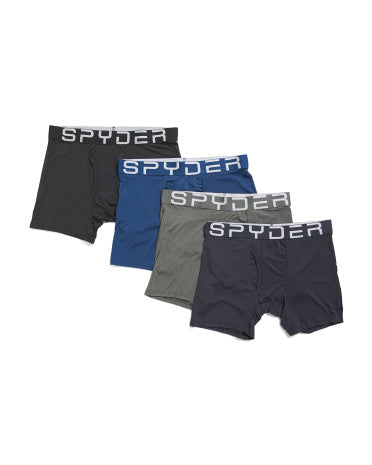 SPYDER 4-Paket Örülü Maye Soyuducu Boxer Briefs