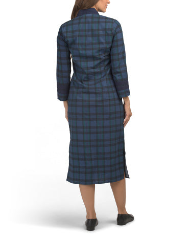 SAIL TO SABLE Uzun Qollu Tartan Desenlı Maxi Kaftan Geyimi