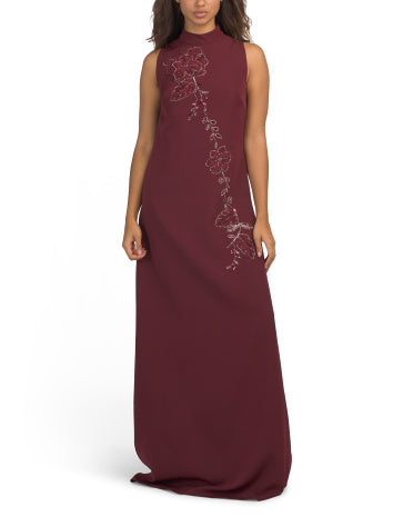 RENE BY RENE RUIZ Çiçəkli Aplikə Detaylı Kolsuz Mock Neck Geyim