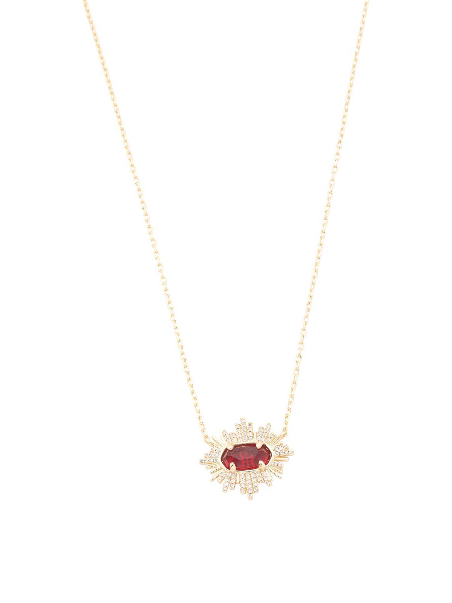 KENDRA SCOTT Gold Grayson Qırmızı Şüşə Günəş Çığı Boyunbağı