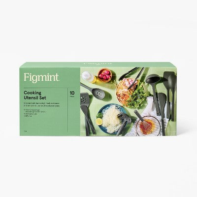 Figmint 10 Parçalı Silikon Mətbəx Aləti Dəsti - Boz Bişirmə Alətləri, Təşəbbüs Maşınına Uyğun