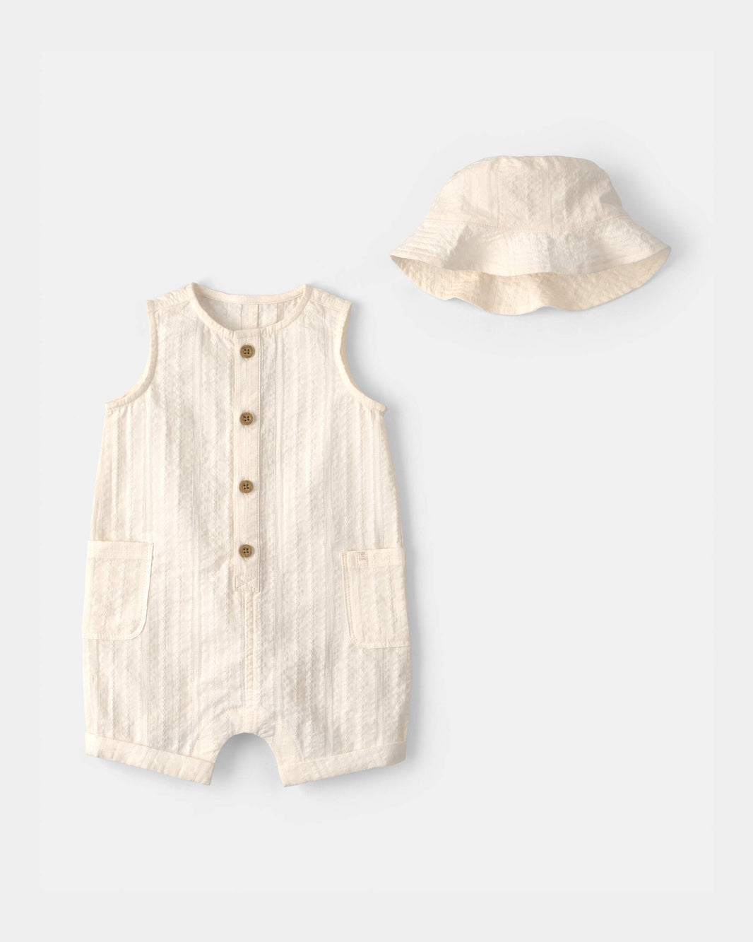 Carter's Uşaq Seersucker Romper - Krem