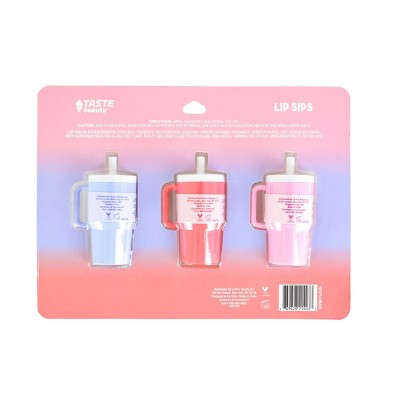 Taste Beauty Lip Balm Tumblers - 3pk: Nemləndiricı, Şəffaf Balm YoxYox