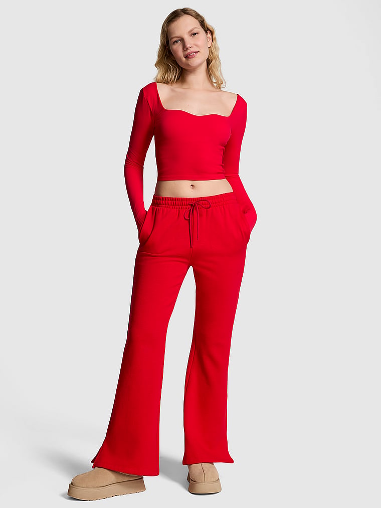 PINK Campus Fleece™ Split-Hem Flare Şalvar
