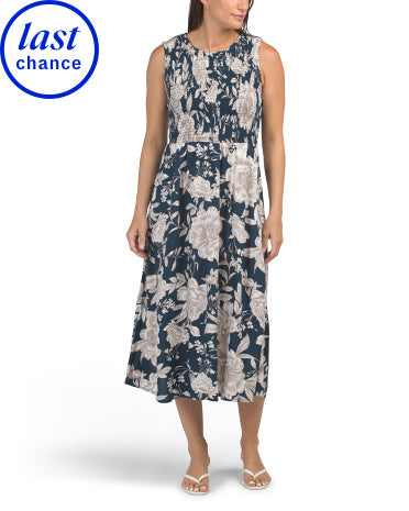Smocked Top Midi Dress Midi Geyim