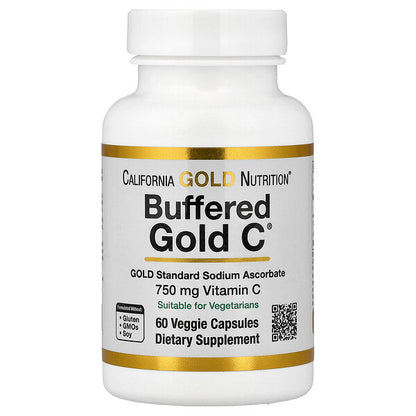 California Gold Nutrition Buffered Gold C Sodium Ascorbate C Vitamini 60 Vegetarian Kapsul