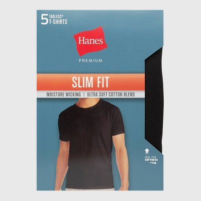 Hanes Premium Hanes Kişi Premium 5-li Paket Dar Oturuşlu Crew Neck T-Shirt - Qara M