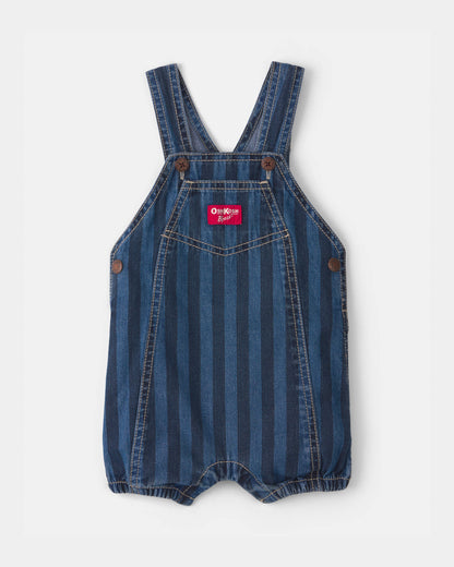 Carter's Uşaq Çizgili Denim Qısa Kombinezon - Tünd Yuma