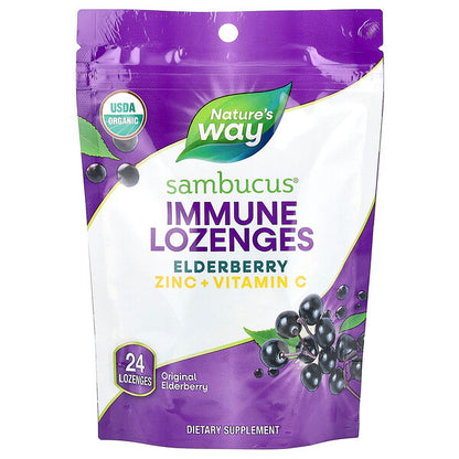 Nature's Way Sambucus Elderberry Immune Lozenges Orijinal Sirkədəlli 24 Pastil
