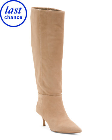 VINCE CAMUTO Geniş Vəzn Suede Tansie Topuqlu Yüksək Çəkmə
