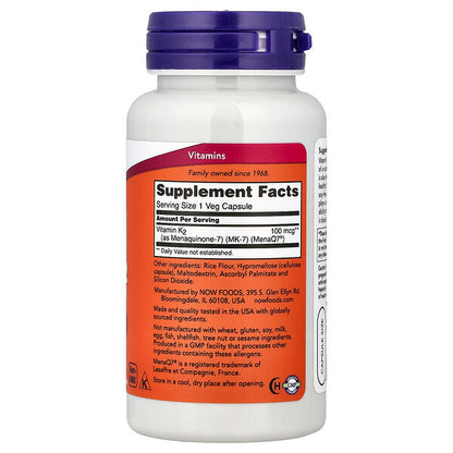 Now Foods MK 7 Vitamin K 2 100 Mcg 120 Bitki Kapsula