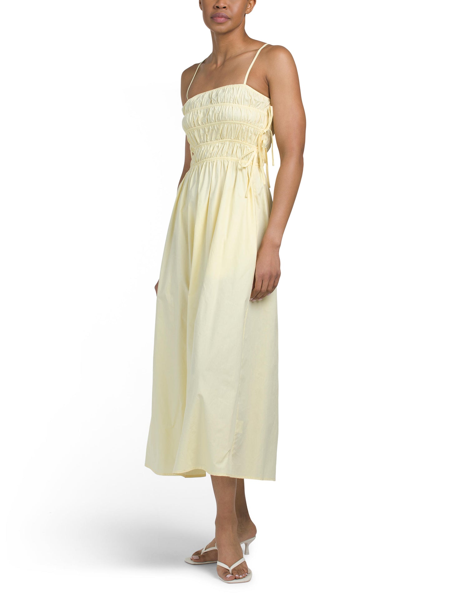 WHITE CLOSET Kolsuz Büzgülü Üst Maxi Geyim