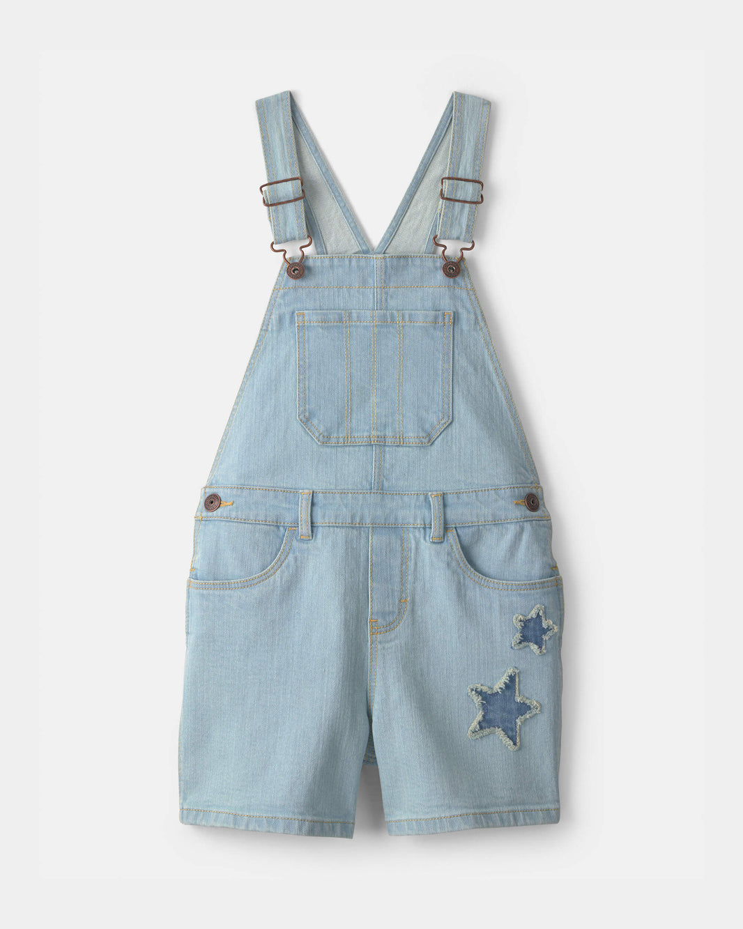 Carter's Qız Ulduz Detallı Denim Qısaq Kombinezon - Açıq Yuyumu