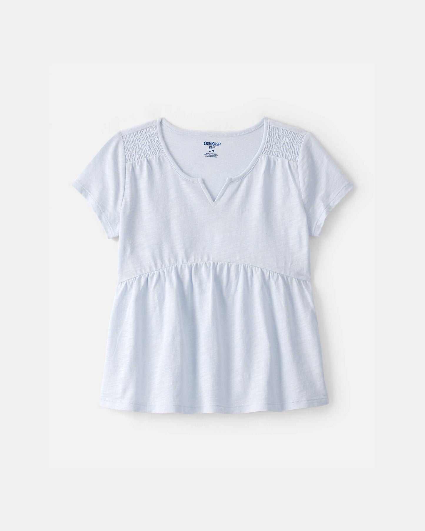 OshKosh B'gosh Qız Peplum Qısa Kollu Köynəyi - Mavi