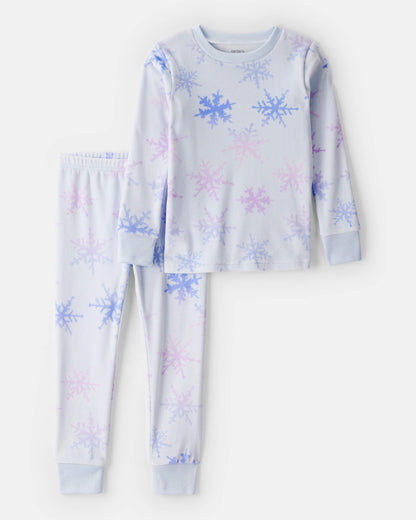 Carter's Toddler Qız Qarpaz Bağlı Rəngli DreamPlush Uzun Qol Sıx Oturan 2-Hissəli Pijama - Mavi