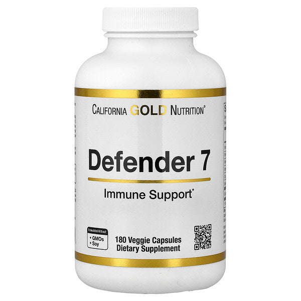 California Gold Nutrition Defender 7 C, D3, B6, Sink və Selenium 180 Veqetarian Kapsul