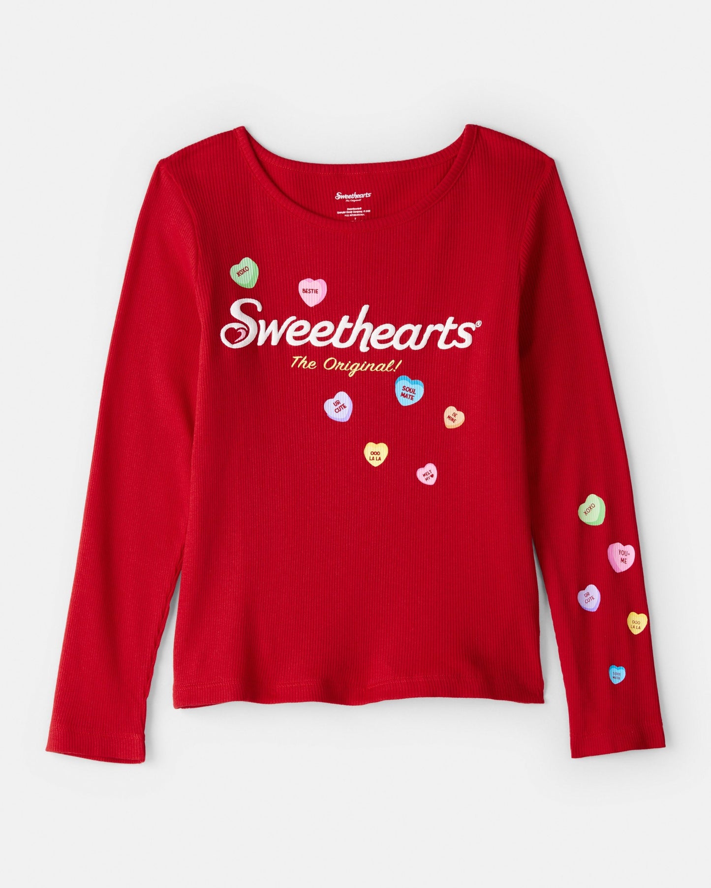 OshKosh B'gosh Qız Sweethearts© Şirniyyat Uzun Cəkit Qabartma Bluzka - Qırmızı