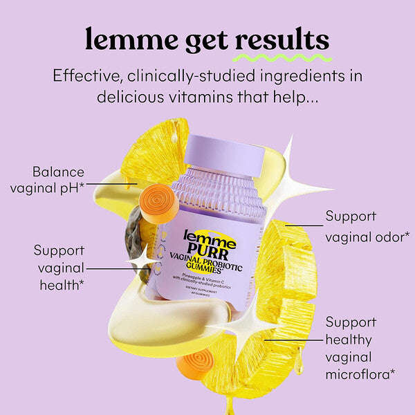 Lemme Purr Vaginal Probiotic Gummies Ananas 60 Gummies YoxYox