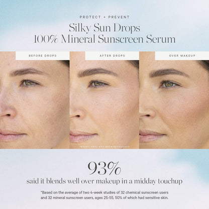 KORA Organics Silky Sun Drops Organik Günəş Kremi Serumu SPF 30 Dəri Maneəsinin Bərpası üçün