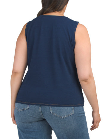 CYRUS Plus Örme Denim Bluzka