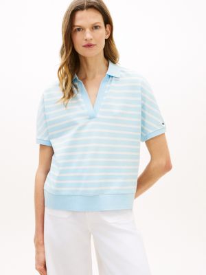 Tommy Hilfiger Rahat Oturuşlu Çizgili Polo, Rain Dance Kombinasiyası