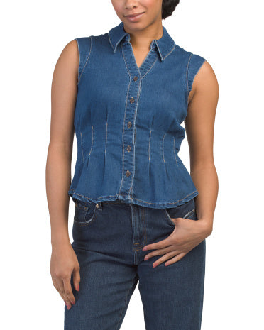 BAGATELLE COLLECTION Denim Belli Yaka Bluzka