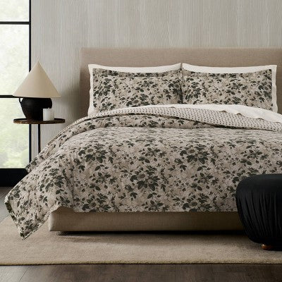 Jeremiah Brent Home King Çiçəkli Yorğan Qara/Ağ