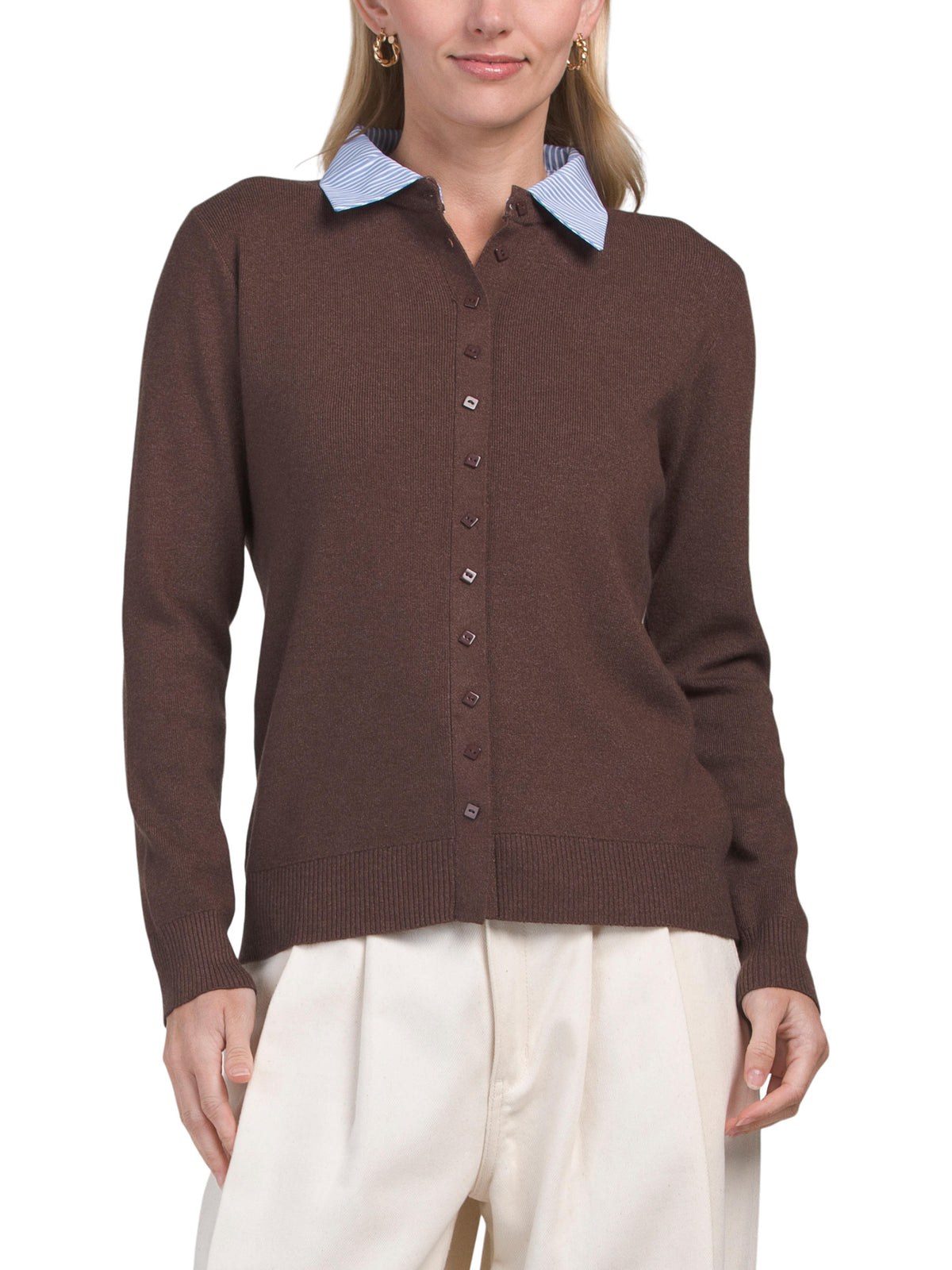 LA VILA MILANO Micro Button Twofer Cardigan Sweater
