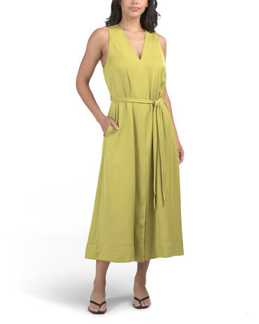 LUXELY Kolsuz Kəmər Beli Midi Geyim