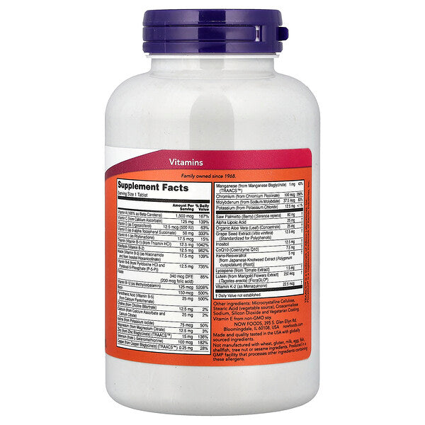 Now Foods Adam Superior Kişi Multivitamini 120 Tablet