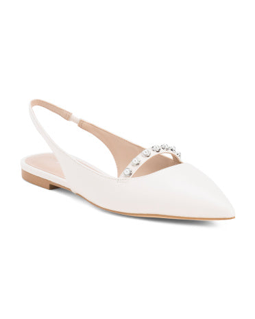 STUART WEITZMAN Dəri Saxta Füzə Slingback Düz Ayaqqabı