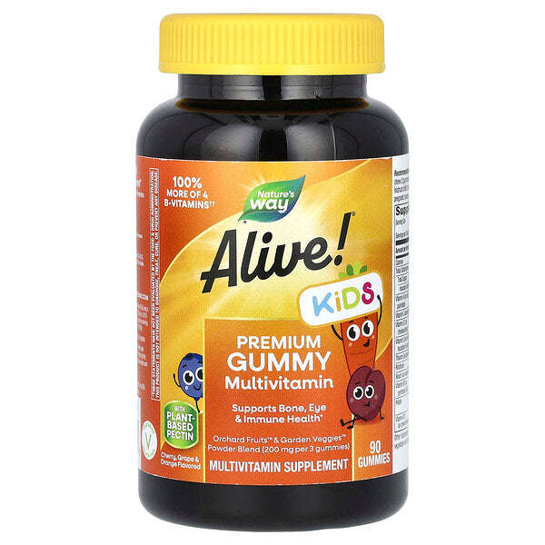 Nature's Way Alive Kids Premium Gummy Multivitamin Qara Giles Uzum Portakal 90 Gummies YoxYox