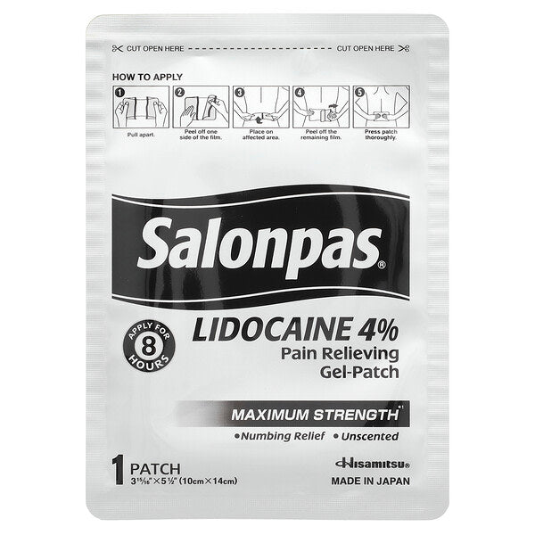 Salonpas Lidocaine 4 Ağrı Gidərən Gel Plaster Maksimum Güc 6 Adet