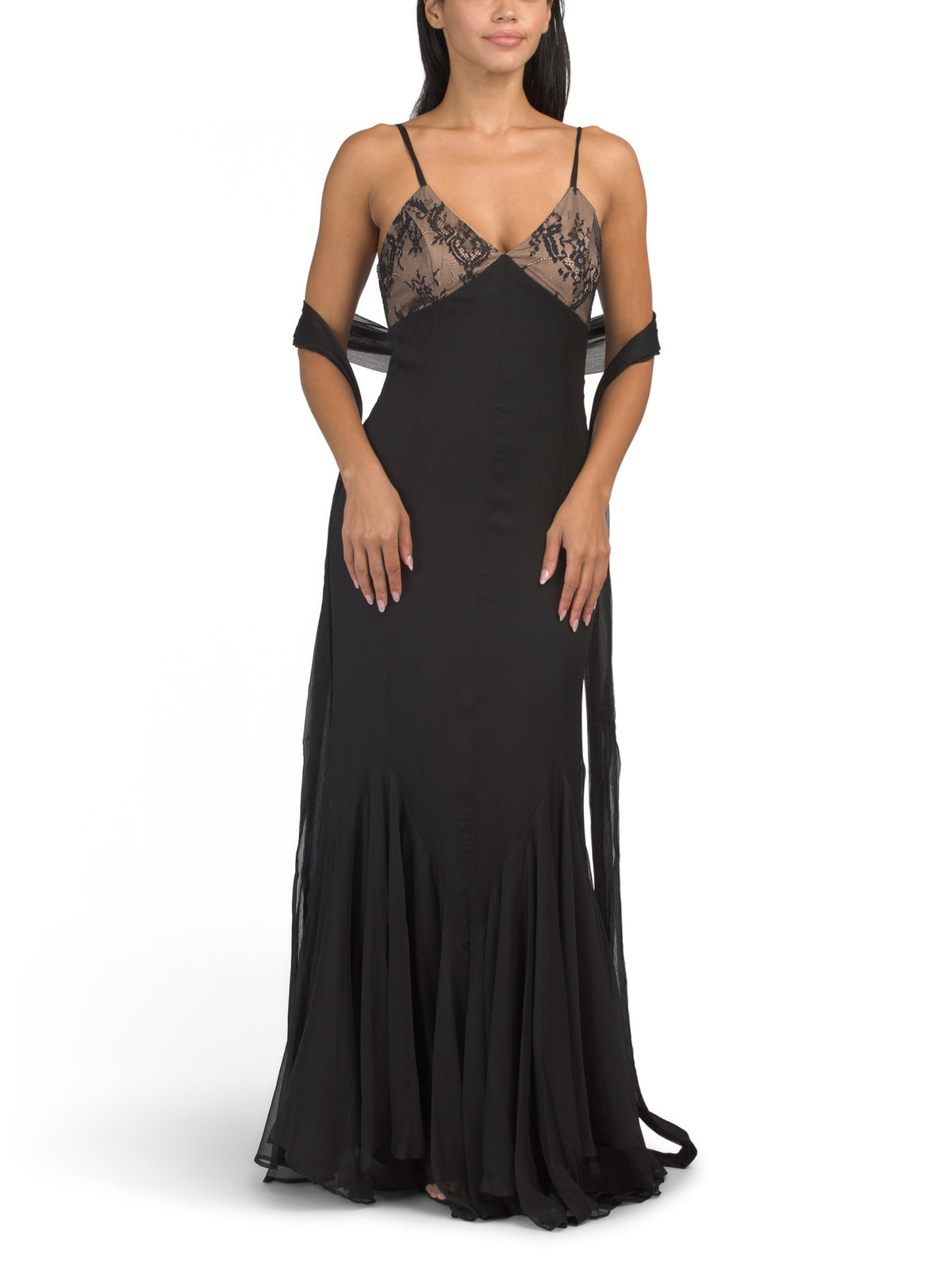 TAYLOR Dəntəlli Detallı Fit And Flare Geyim Godets ilə