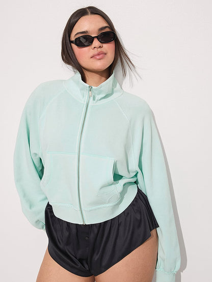 PINK Campus Terry™ Mock-Neck Full-Zip Sweatshirt