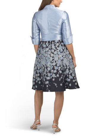 TERANI COUTURE Uzun T袖əli Şəlalə Çiçəkli Gödəkçə