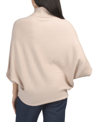 CYRUS Turtleneck Cape Sleeve Sweater