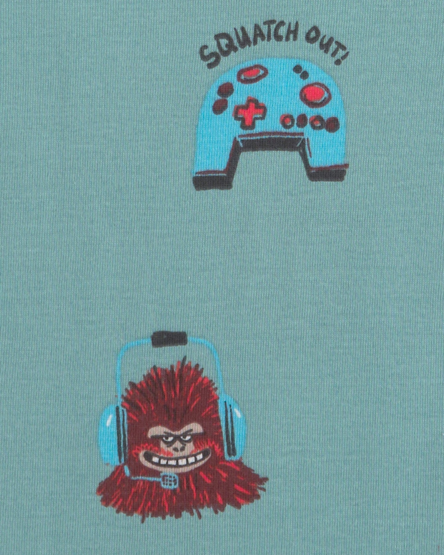 Carter's Oğlan Bigfoot Gamer 100% Pamuk Rahat Oturan 4 Parçalı Pijama Dəsti - Mavi/Fil Dişi