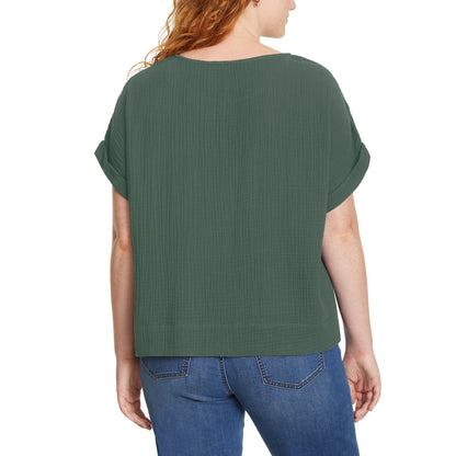Gloria Vanderbilt Qadın Pamuk Tənək Pullover Köynəyi, Tünd Mavi