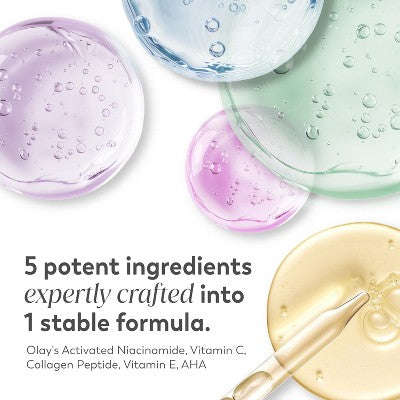 Olay Super Face Serum with Vitamin C - 1 fl oz: Deri Tonunun Yaxşılaşdırılması, Sıklaştırma, Nemləndirmə, İnce Xətlərin Azaldılması YoxYox