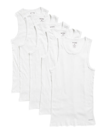SKORA 5 Paket Pamuk Qarışımlı Ribli Tank Top