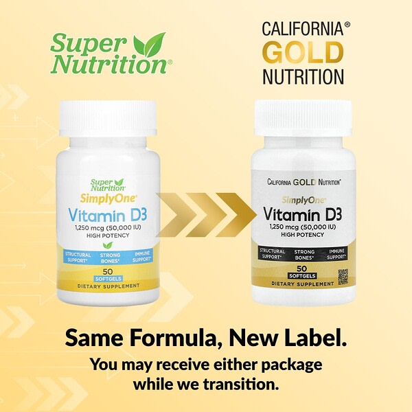 California Gold Nutrition Simplyone D3 Vitamini 1250 Mcg 50000 IU 50 Softgel