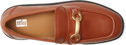 FitFlop F-Luma Dəri Demi-Wedge Loaferləri