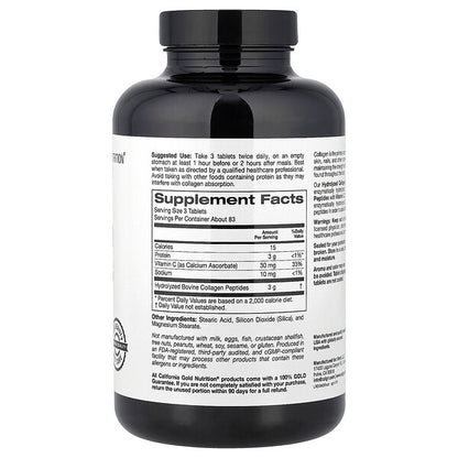 California Gold Nutrition Hidrolizə Edilmiş Kollagen Peptidləri I və III Tipi C Vitamini 250 Tablet