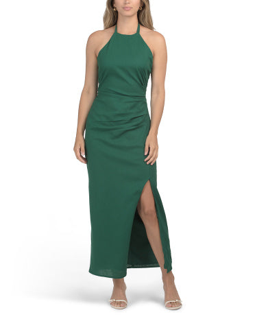 DRA Kətan Qarışımlı Halter Maxi Geyim
