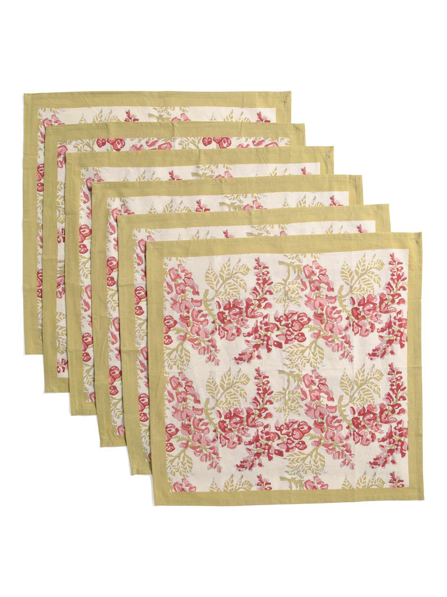 COULEUR NATURE 6pk Əl İşi Wisteria Çiçəkli Salfetlər