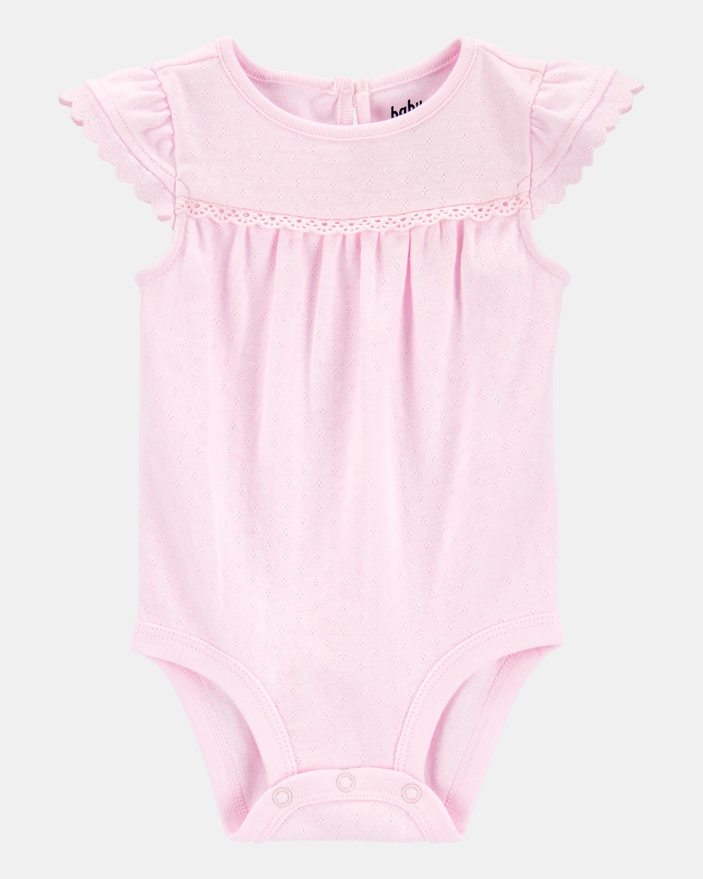 Carter's Körpə Pointelle Qısa Təkəlli Bodysuit - Çəhrayı