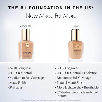 Estée Lauder NEW Double Wear Stay-in-Place Yüngül Uzunmüddətli Mat Tonal Krem 36 Saat