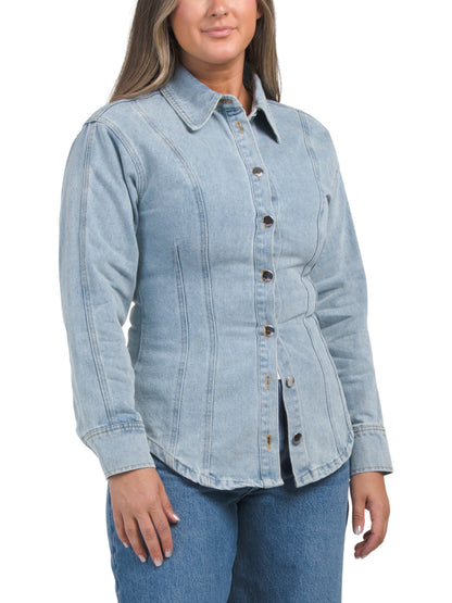VIGOSS Dikiş Detaylı Denim Gödəkçə